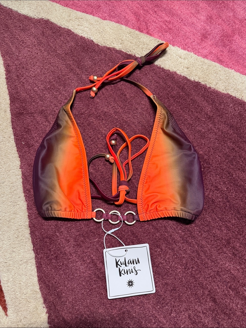 NWT Kulani Kinis Trio Ring Triangle Bikini Size M